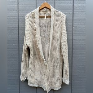 Free People Womens I'll Be Around Cardigan Beige Long Sleeve Open Front  size S